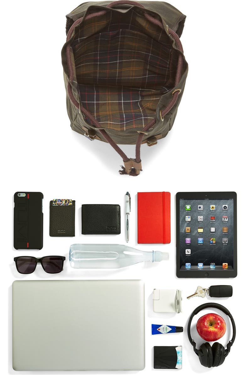 Barbour Waxed Canvas Backpack, Alternate, color,