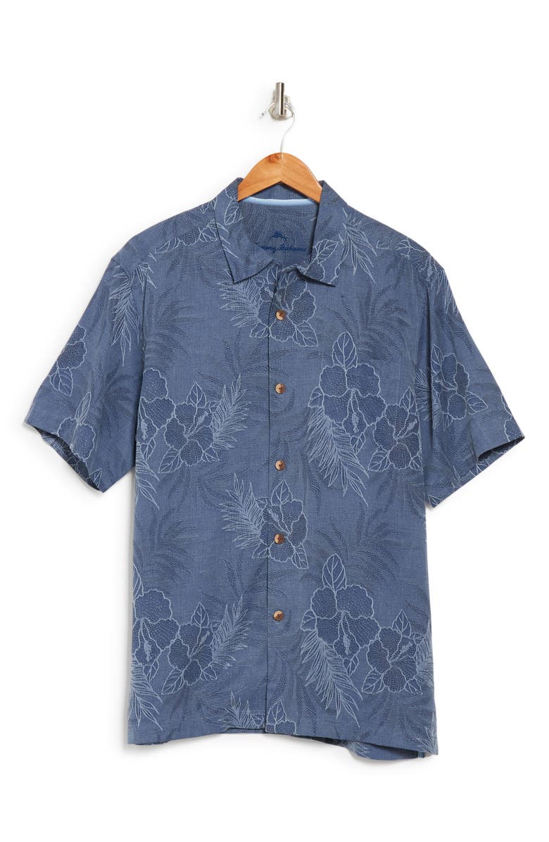 Tommy Bahama Oceanside Tropics Short Sleeve Regular Fit Silk Hawaiian Shirt, Alternate, color, 