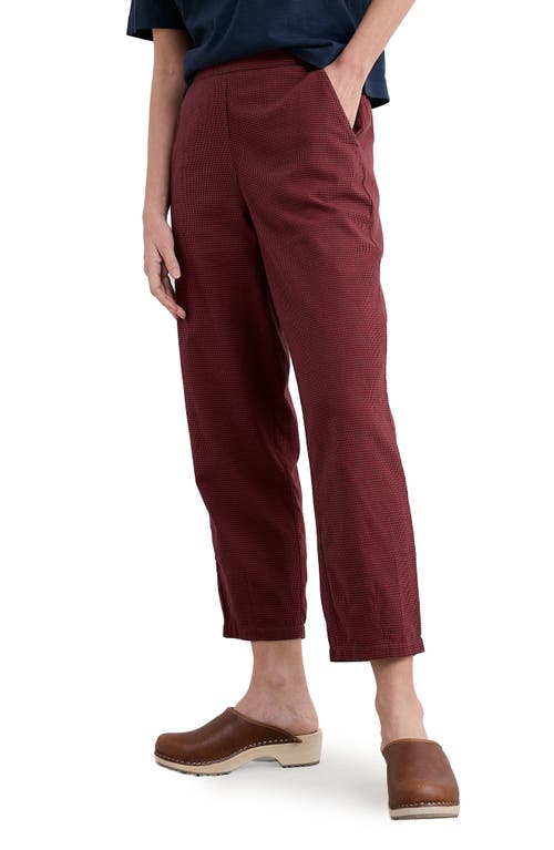 Seasalt Cornwall Vow Cave Organic Cotton Crop Tapered Pants In Burgundy