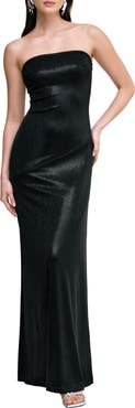 Marcella Ciel Strapless Metallic Gown