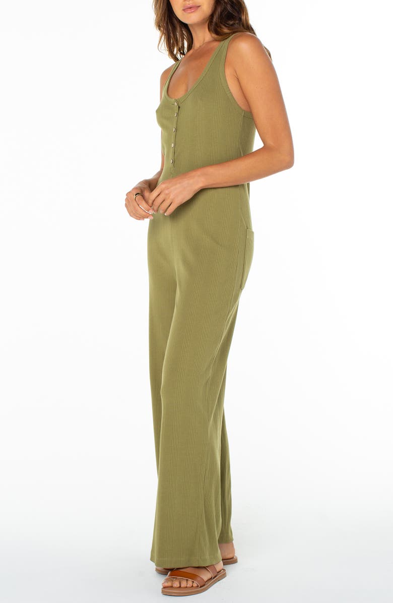 Roxy Running Tide Sleeveless Wide Leg Jumpsuit, Alternate, color, Oliv Brnch