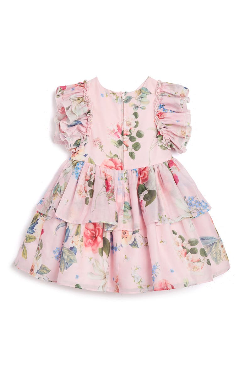 Pippa & Julie Kids' Floral Ruffle Fit & Flare Party Dress, Alternate, color, Pink