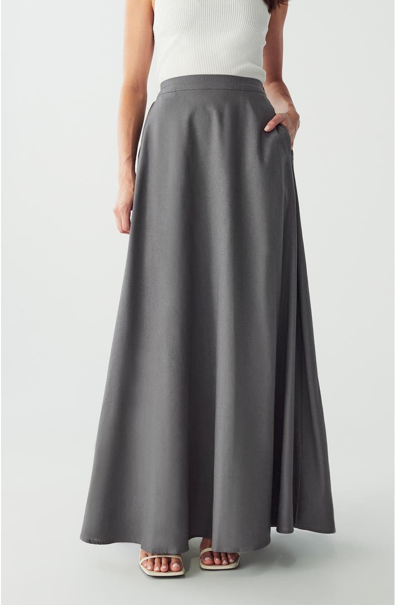 WILLA Isla Maxi Skirt, Alternate, color, Charcoal
