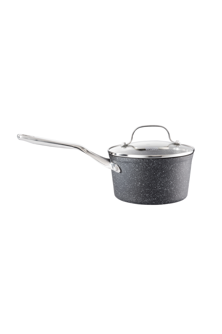 IRONROC™ 3.3 Qt Saucepan with Lid, Main, color, BLACK