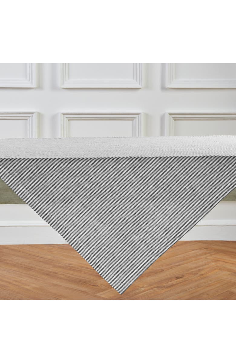 Solino Home Linen Table Throw - Narrow Stripe, 52" x 52", 52" x 52", Alternate, color, Black And White