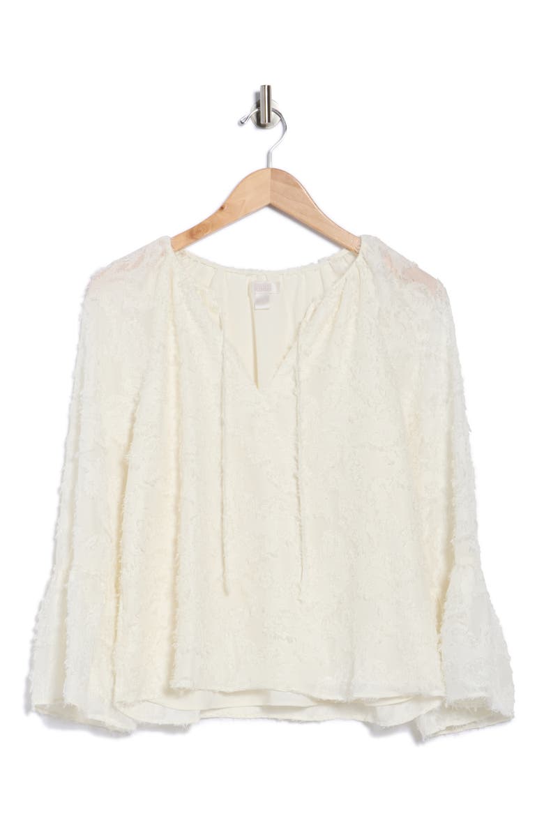 Tie Neck Long Sleeve Top, Alternate, color, IVORY TOFU