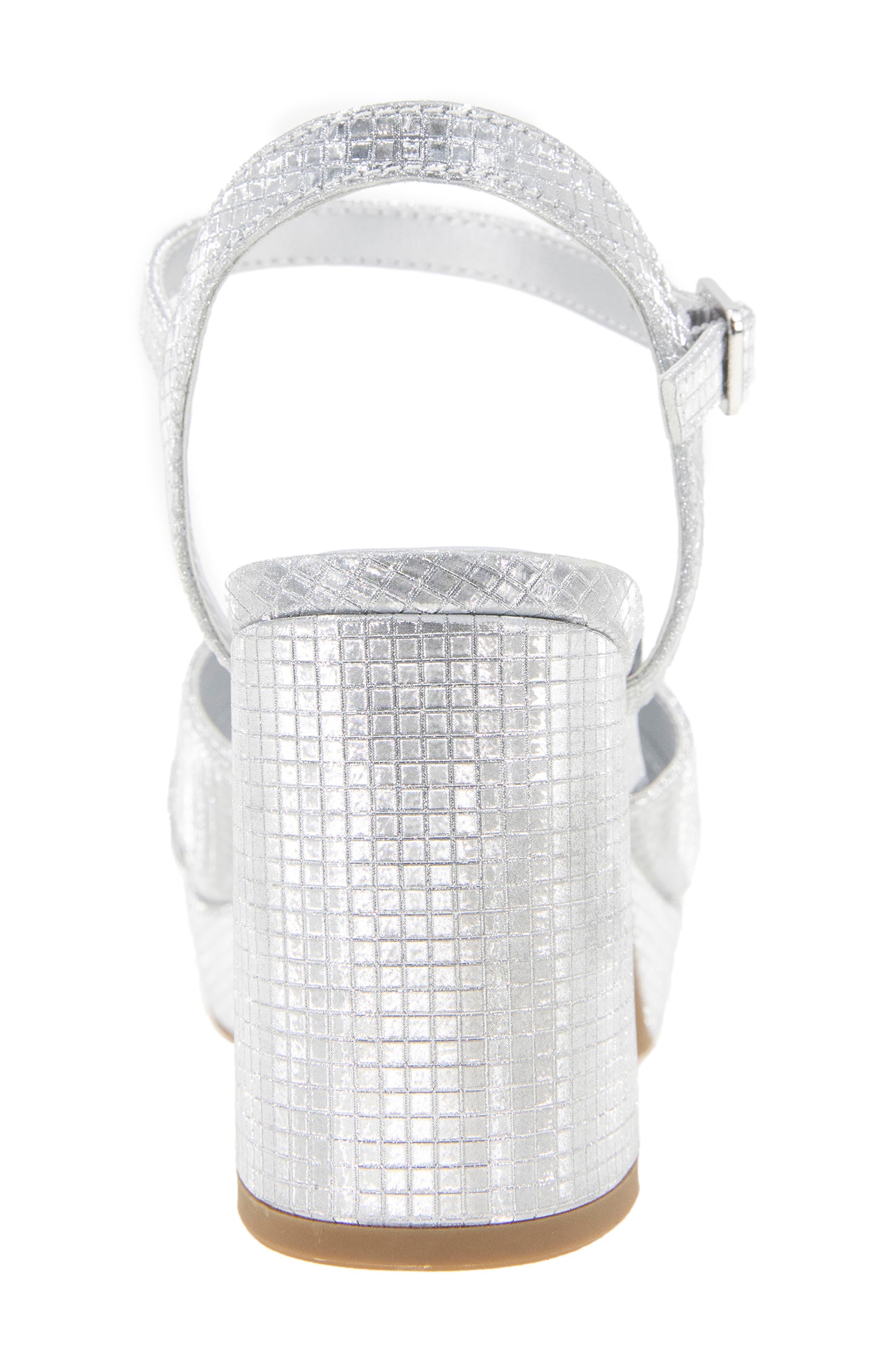 Reaction Kenneth Cole Reeva Platform Sandal, Alternate, color, Silver Grid Metallic