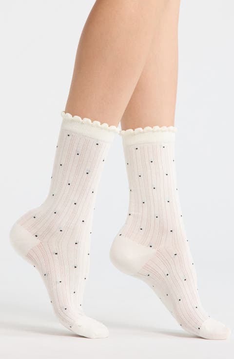 Martinique Polka Dot Crew Socks