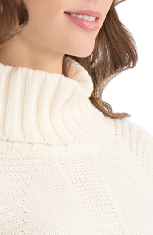 Jones New York Mixed Stitch Turtleneck Sweater In Neutral