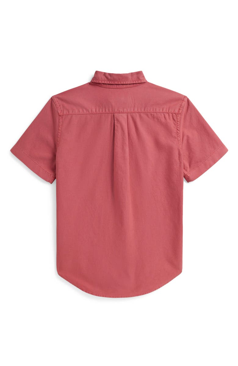 Polo Ralph Lauren Kids' Short Sleeve Cotton Oxford Button-Down Shirt, Alternate, color, Adirondack Berry