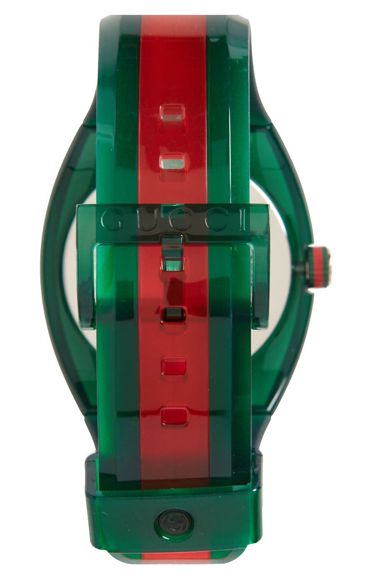 Gucci Sync Transparent Rubber Strap Watch, 46mm, Alternate, color, 