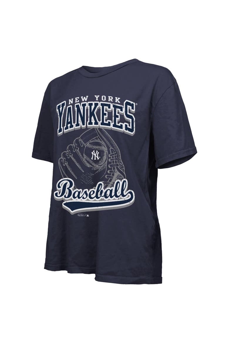 Women's Majestic Threads Navy New York Yankees Oversized First Base T-Shirt, Alternate, color, Navy