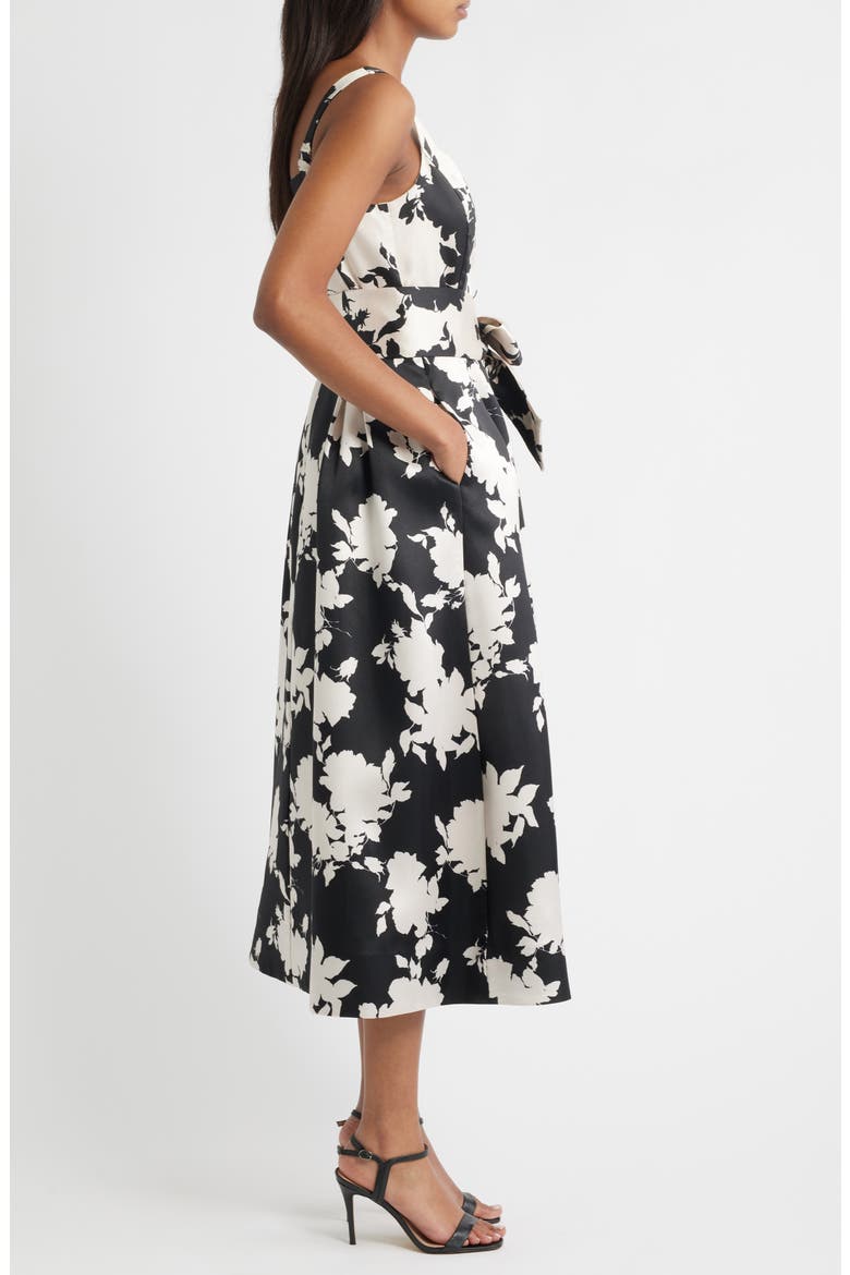 Sleeveless Cocktail Dress, Alternate, color, BLACK CREAM