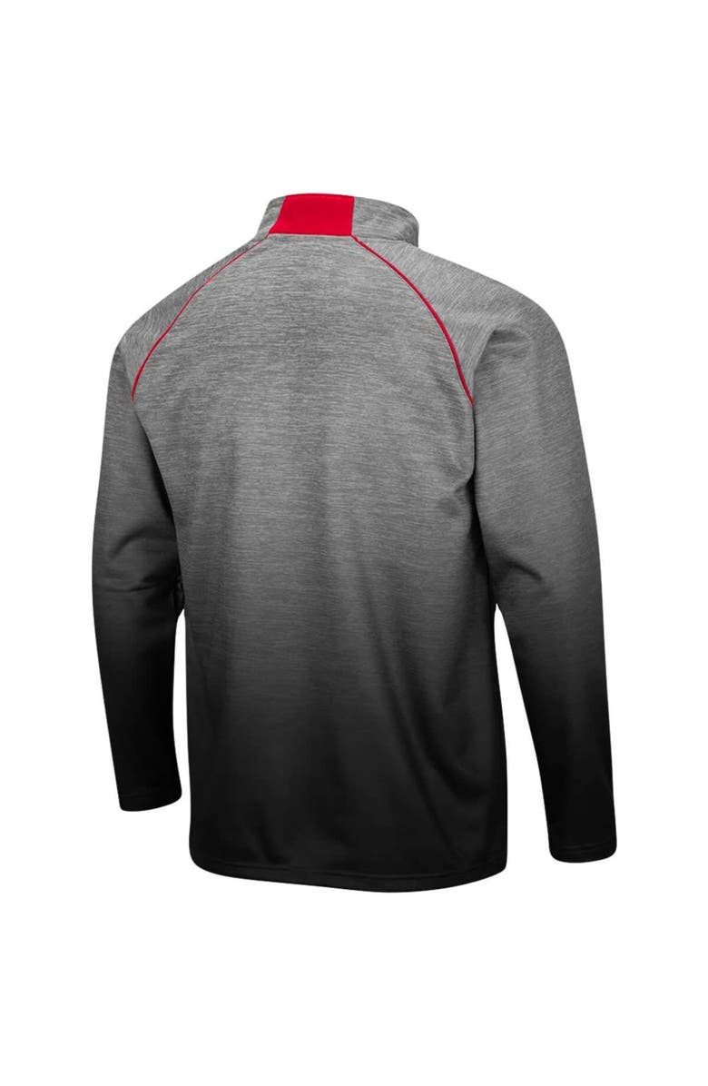 COLOSSEUM Men's Colosseum Heathered Gray Nebraska Huskers Sitwell Sublimated Quarter-Zip Pullover Jacket, Alternate, color, Heather Gray