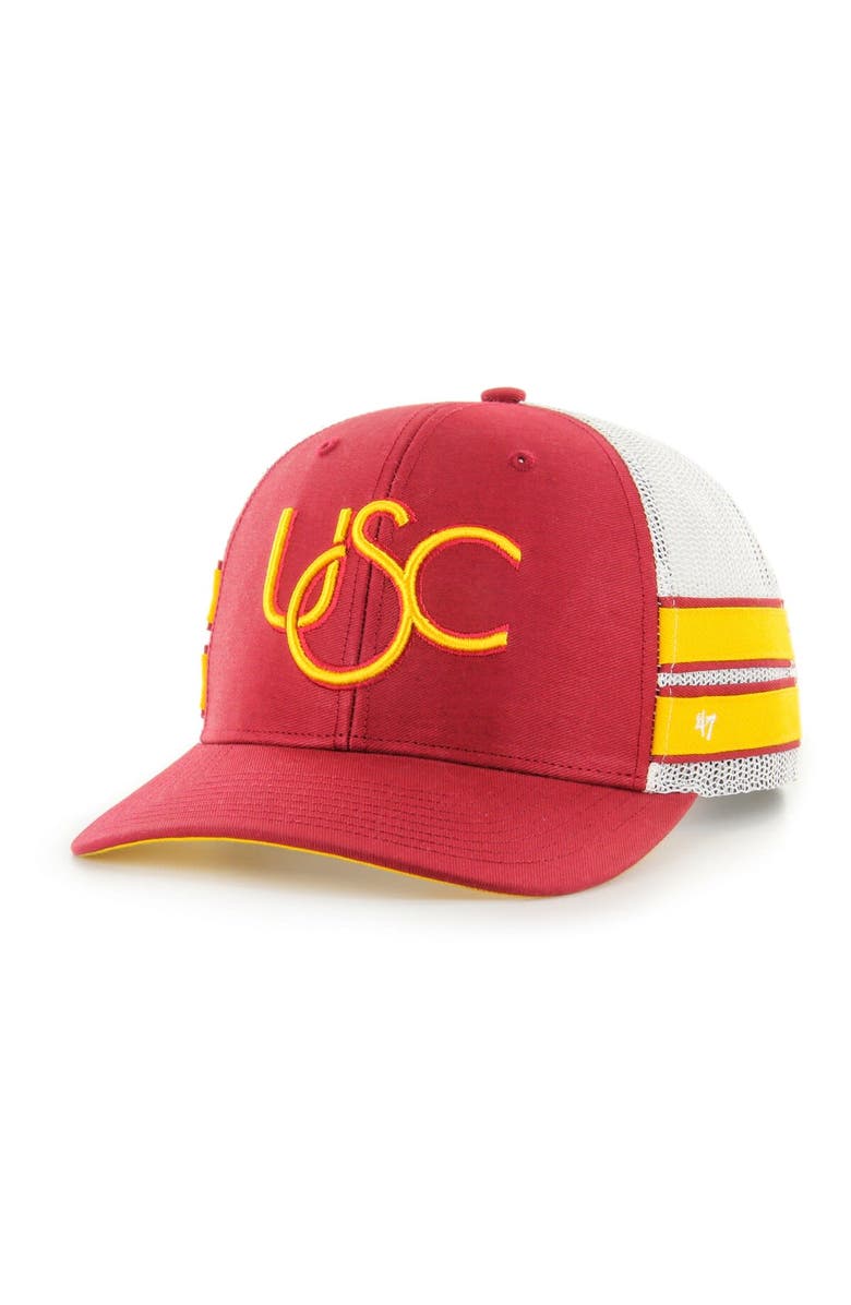 '47 Men's '47 Cardinal USC Trojans Straight Eight Adjustable Trucker Hat, Main, color, Cardinal
