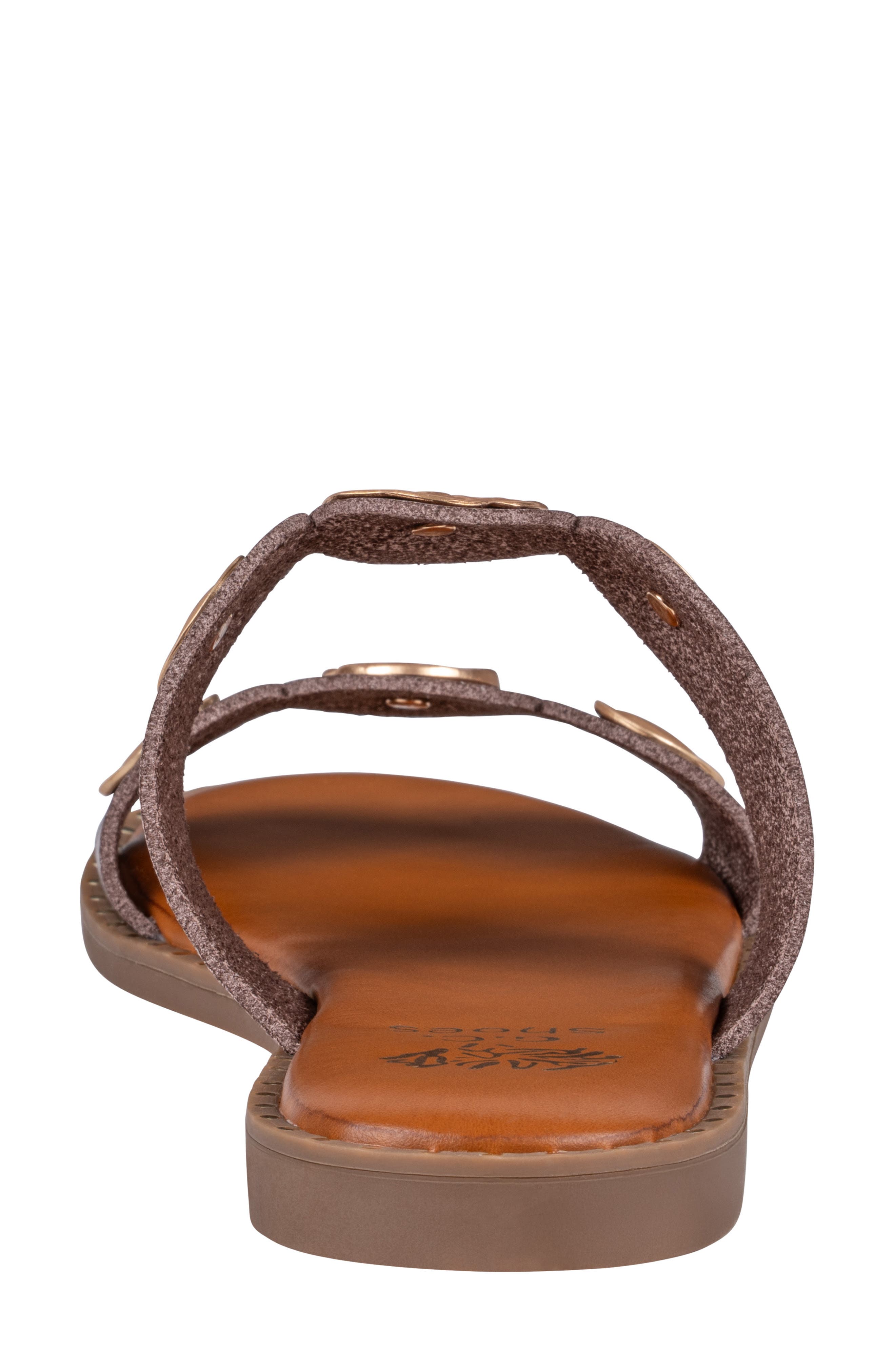 Nolah Coin Slide Sandal, Alternate, color, DARK BROWN
