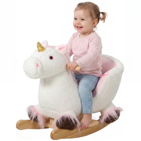 Unicorn Baby Rocking Horse with Sound & Seat Belt, 12-36 Months, White