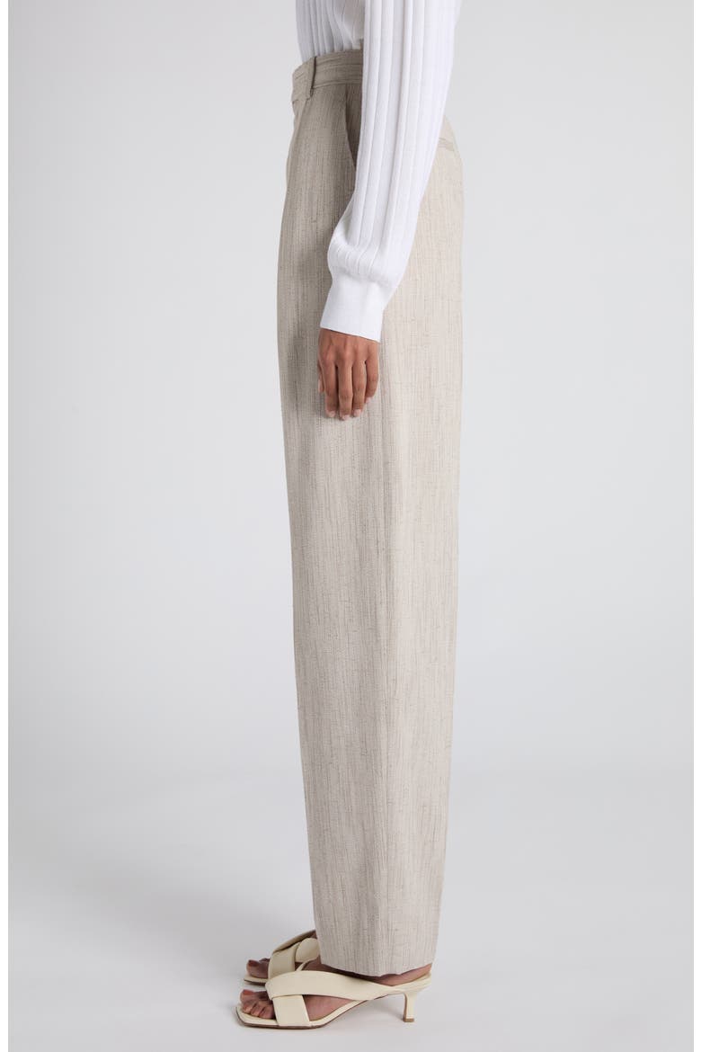Pleated High Waist Tapered Trousers, Alternate, color, 2674 GREY PUTTY