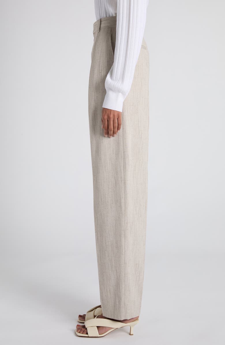 Bottega Veneta Pleated High Waist Tapered Trousers, Alternate, color, 2674 Grey Putty