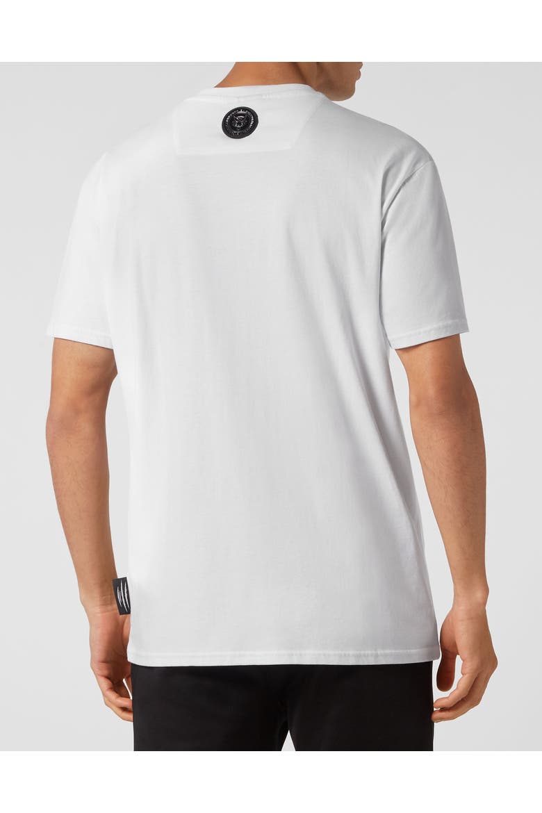 T-Shirt Round Neck Tiger Men, Alternate, color, white/silver