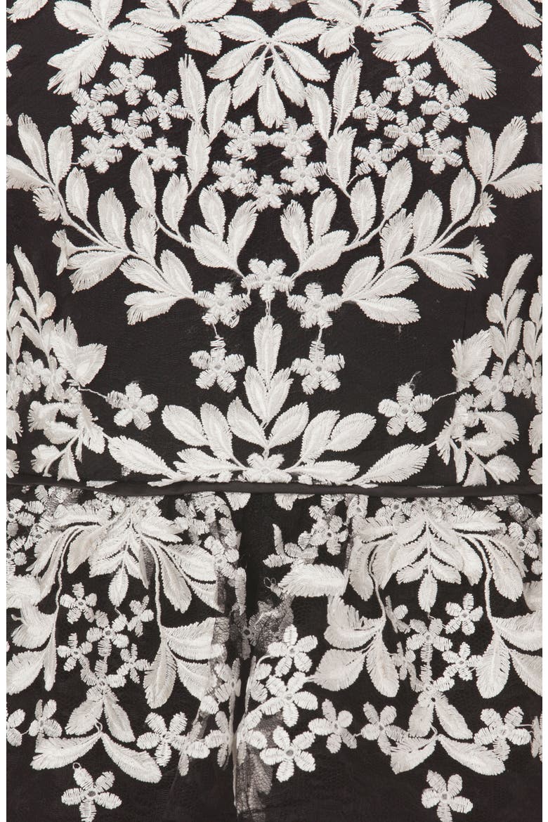 Embroidered Mock Two-Piece Gown, Alternate, color, IVORY/ BLACK
