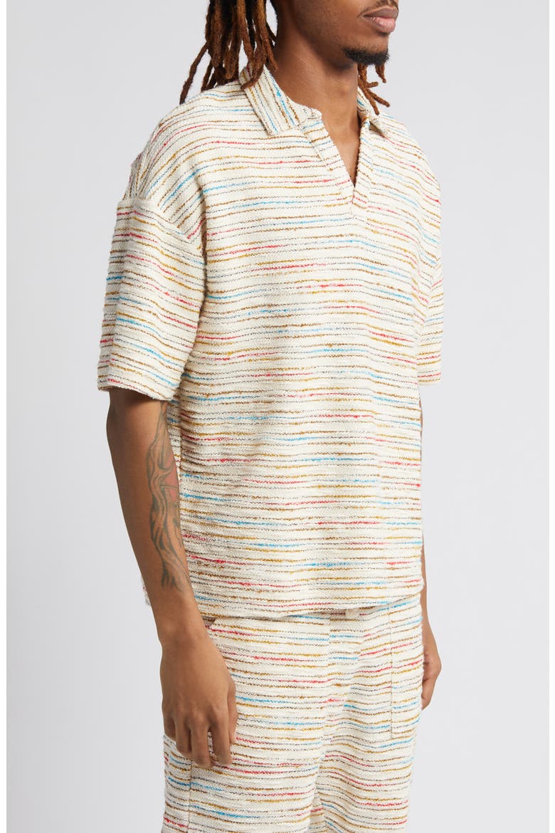 Sunset Stripe Johnny Collar Polo, Alternate, color, MULTI