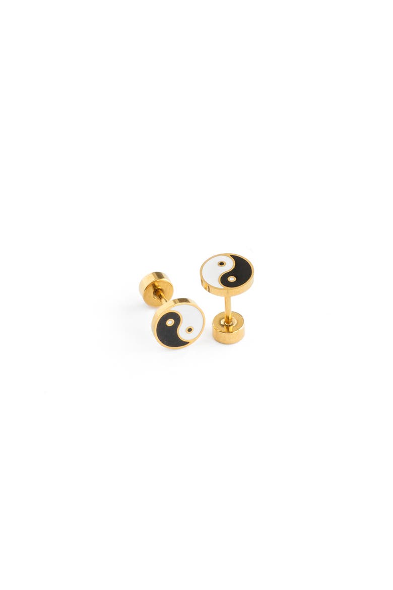 Yin Yang Stud Earrings, Alternate, color, Multi