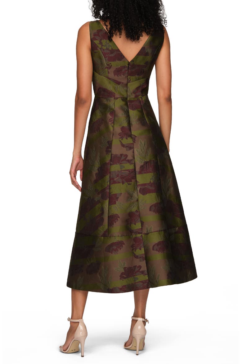 Camilla Floral Jacquard Cocktail Dress, Alternate, color, MOCHA MULTI