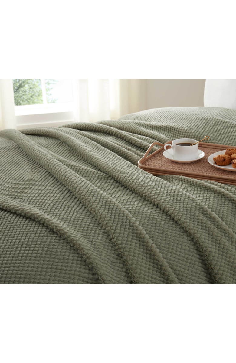 Vellux Plush Texture Throw Blanket, Alternate, color, Sage