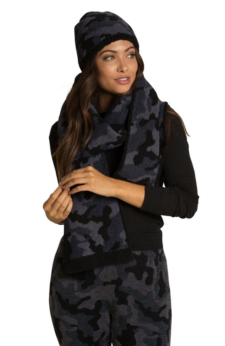 Barefoot Dreams<sup>®</sup> CozyChic<sup>™</sup> Camo Beanie & Scarf Set, Alternate, color, 