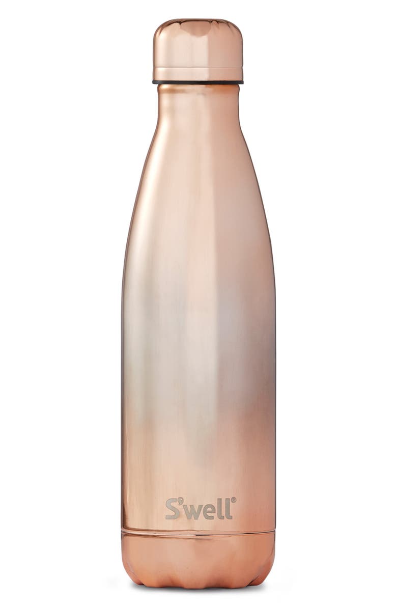 S'well Rose Gold 17-Ounce Insulated Stainless Steel Water Bottle, Main, color,