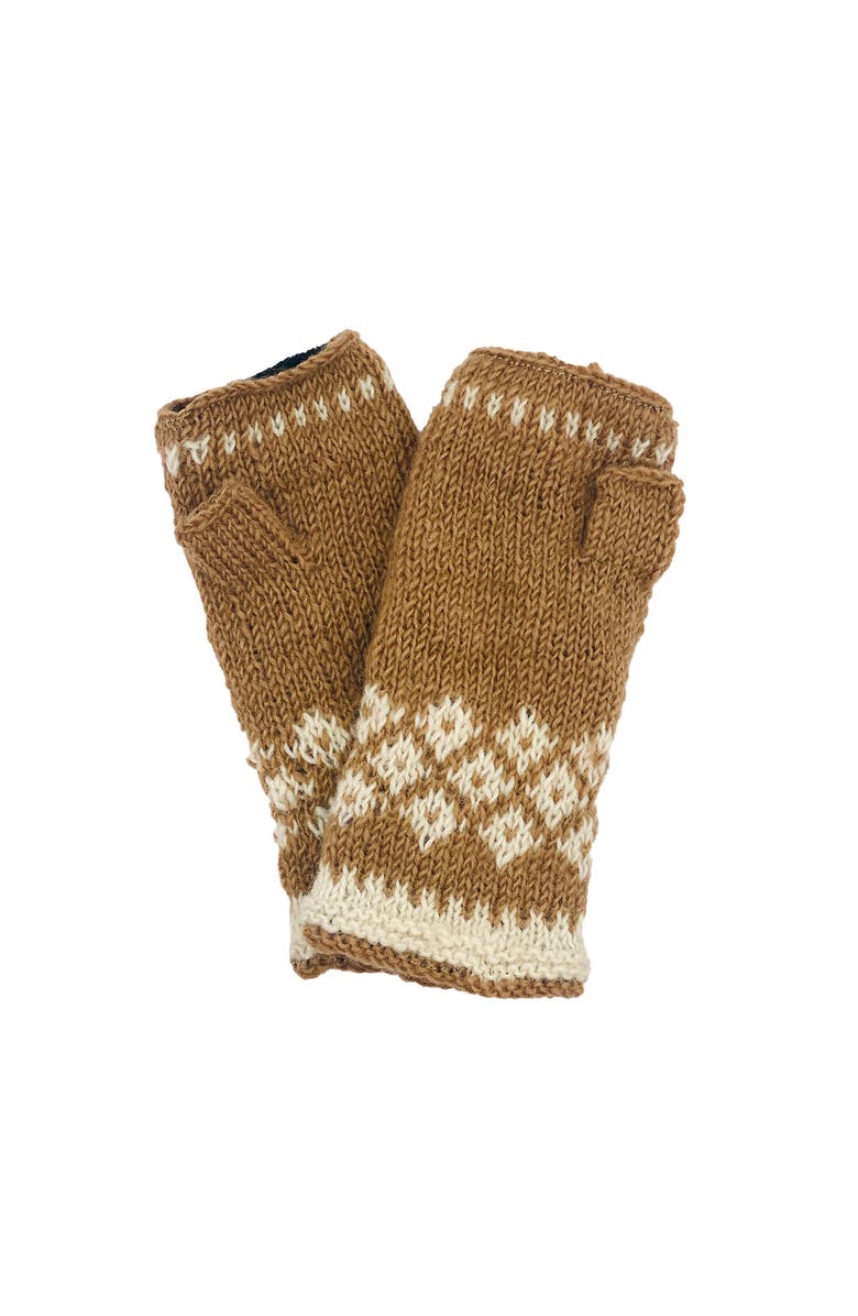 Feelgoodz Hand-Knit Jaya Harlequin Wool Half Mitten, Main, color, Haven