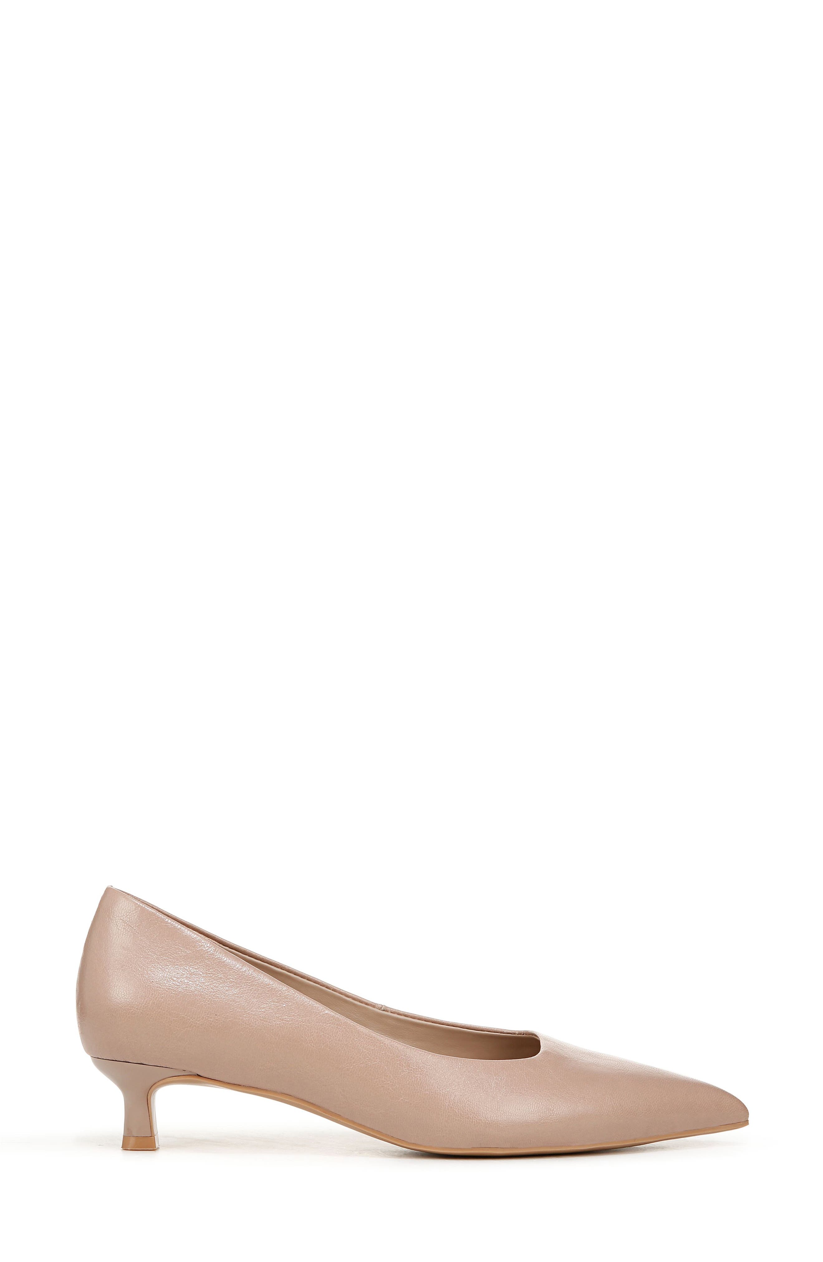 Naturalizer Natalia Pointed Toe Kitten Heel Pump, Alternate, color, Warm Taupe Tan Leather