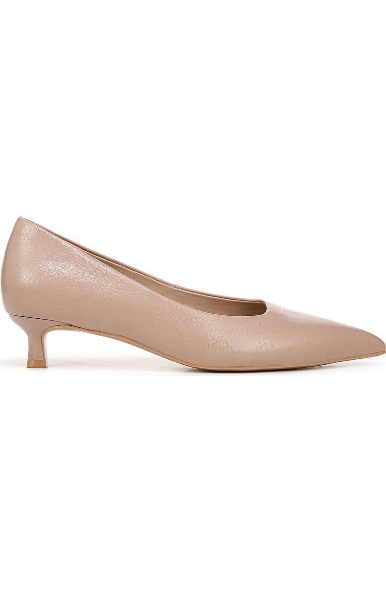 Naturalizer Natalia Pointed Toe Kitten Heel Pump, Alternate, color, Warm Taupe Tan Leather