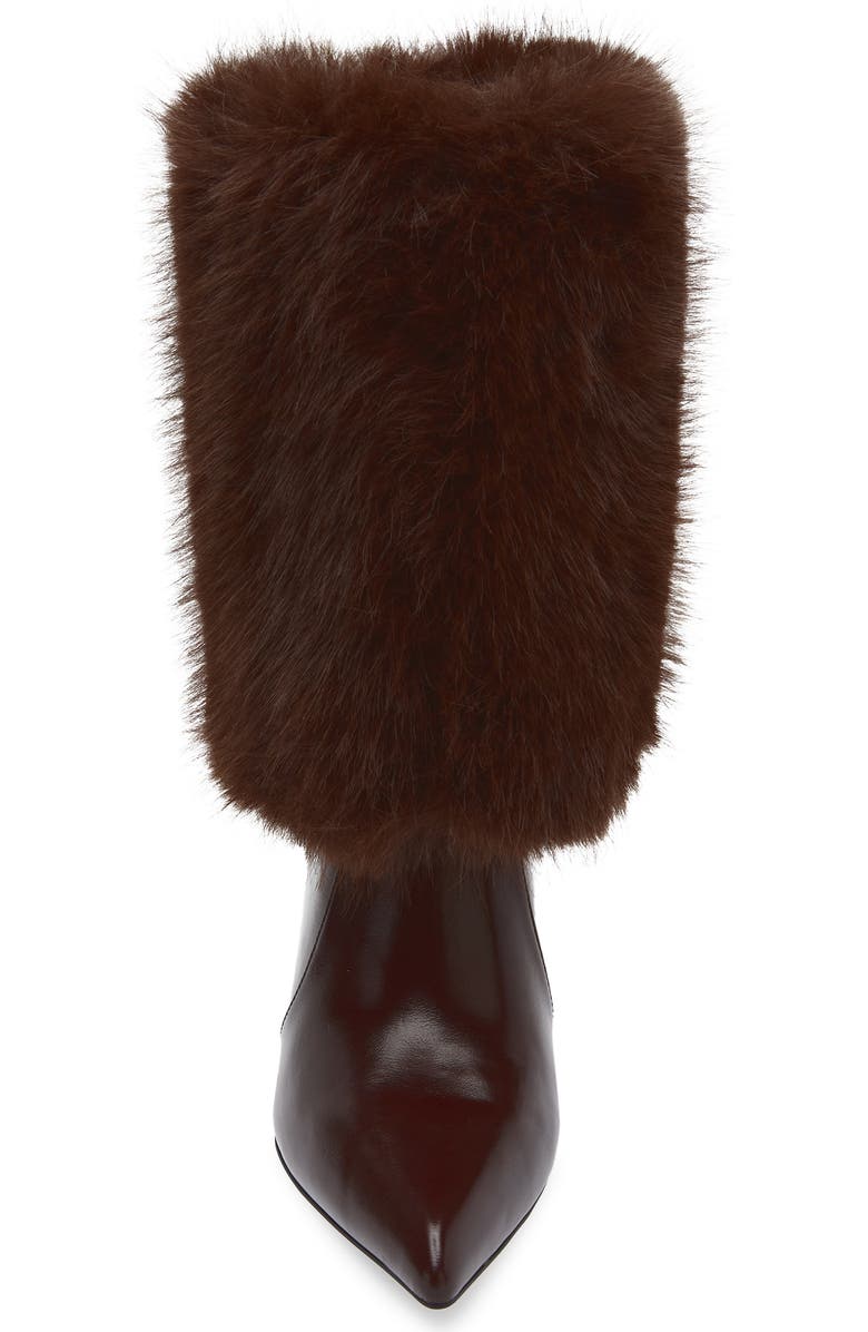 Jeffrey Campbell Thermal Faux Fur Cuff Bootie, Alternate, color, Coffee Combo