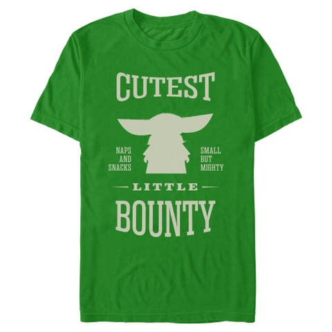 Mens Star Wars The Mandalorian and Grogu Cutest Little Bounty T Shirt