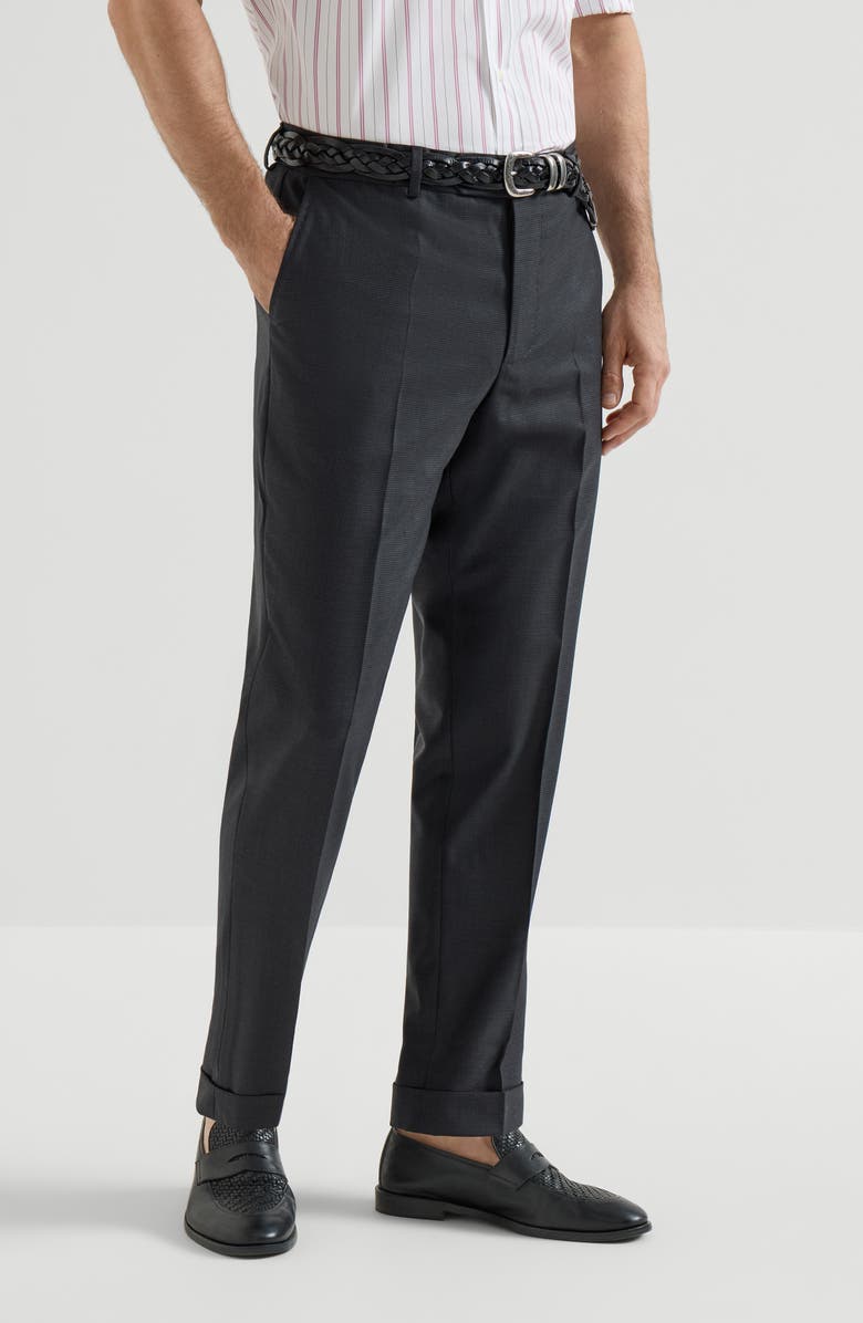 Brunello Cucinelli Houndstooth trousers, Alternate, color, Anthracite