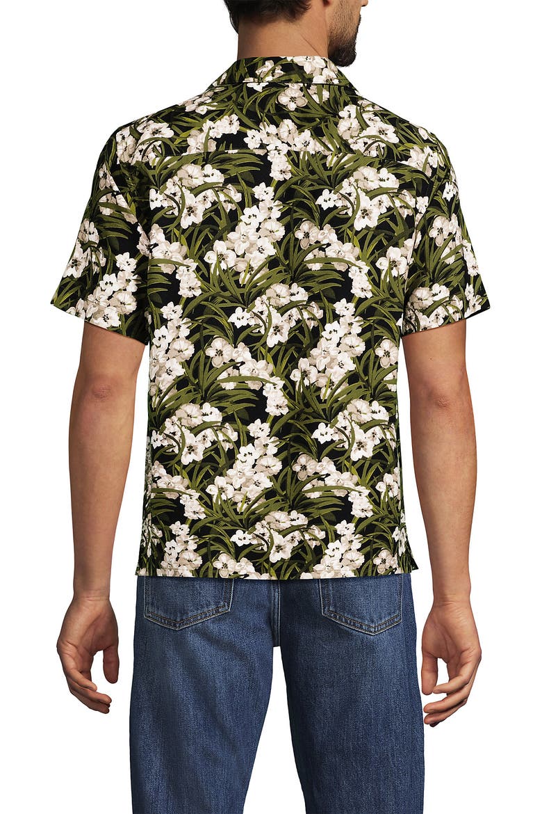 Short Sleeve Camp Collar Hawaiian Shirt, Alternate, color, Vintage Lime/Ivory Floral