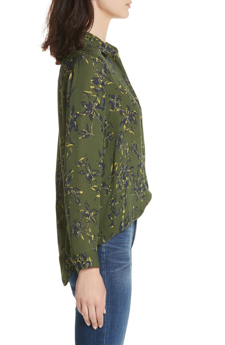 L'AGENCE Nina Print Silk Blouse, Alternate, color,
