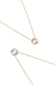 Adornia Set of 2 Mother-of-Pearl Clover Pendant Necklaces