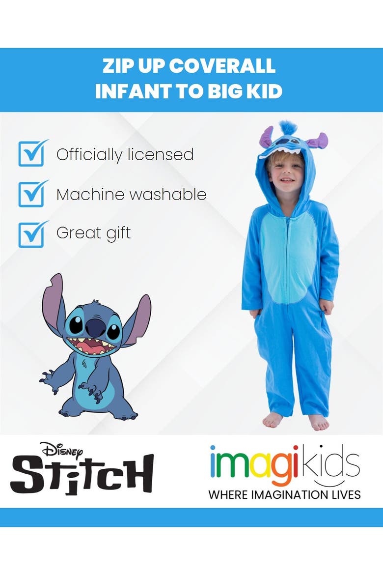 Lilo & Stitch Hooded One Piece, Alternate, color, Stitch Blue