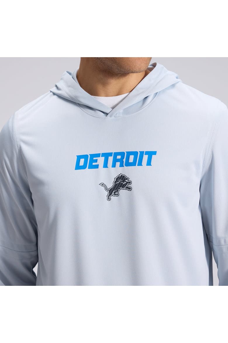 Men's Nike  Silver Detroit Lions 2026 Rivalries Collection Sideline Lightweight Hooded Long Sleeve Top, Alternate, color, Silver