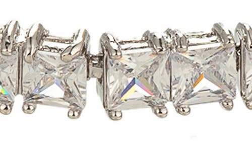 Eye Candy Los Angeles Claire Cubic Zirconia Tennis Bracelet In White/silver