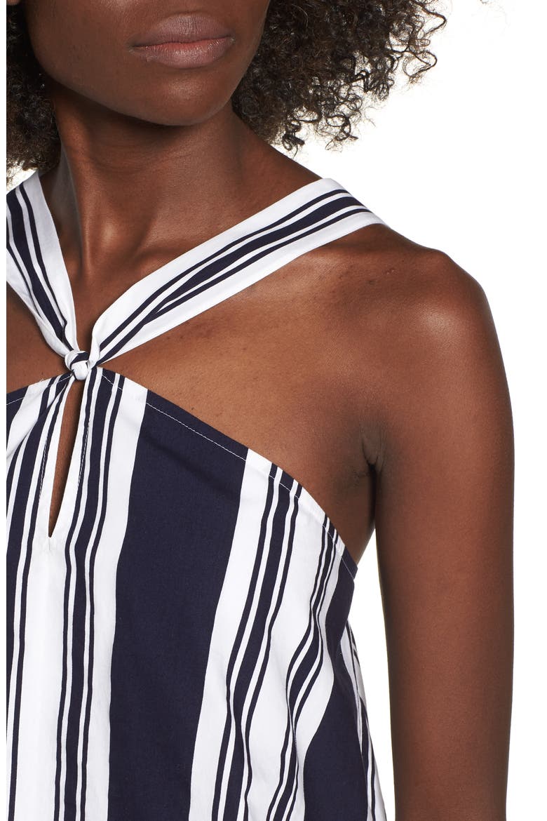 Stripe Poplin Halter Top, Alternate, color, NAVY PEACOAT UMBRELLA STRIPE