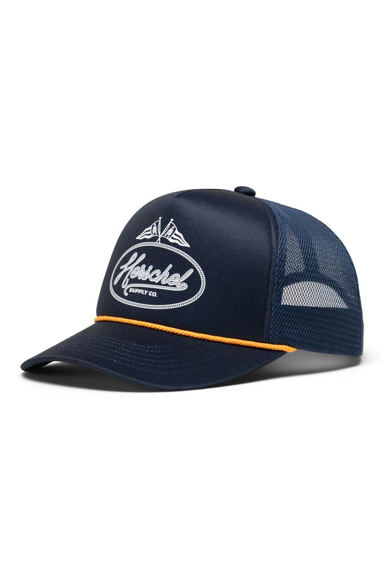 Marina Mesh Yachting Snapback Cap, Main, color, DARKEST NAVY