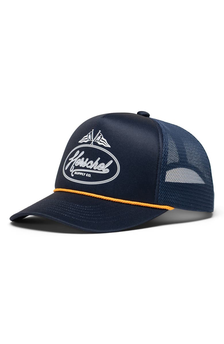 Herschel Supply Co. Marina Mesh Yachting Snapback Cap, Main, color, Darkest Navy