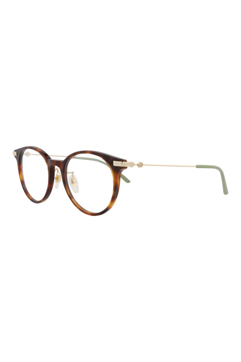 51mm Round Optical Glasses, Alternate, color, HAVANA GOLD TRANSPARENT