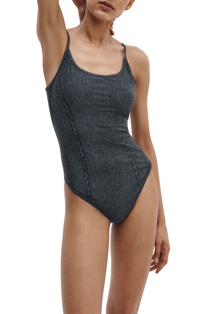 rag & bone rb Miramar One-Piece Swimsuit, Alternate, color, Washed Black