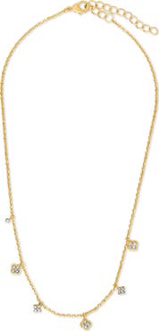 Sterling Forever Maike Cubic Zirconia Petal Station Necklace
