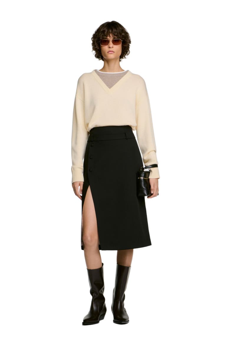 2-in-1 wool and cashmere sweater, Alternate, color, Ecru
